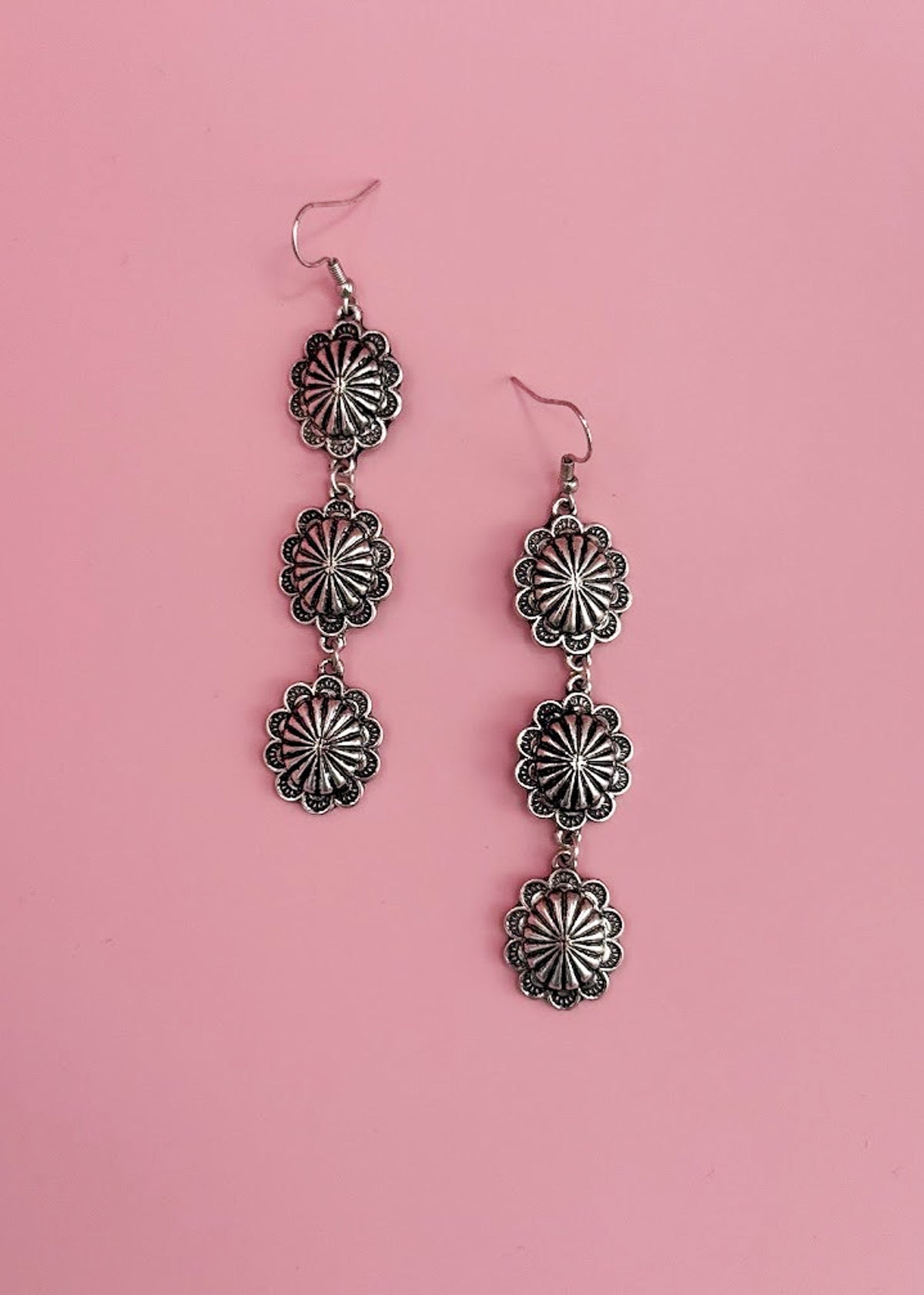 Trio Concho Dangle Earrings Earrings The Cinchy Cowgirl (BT)