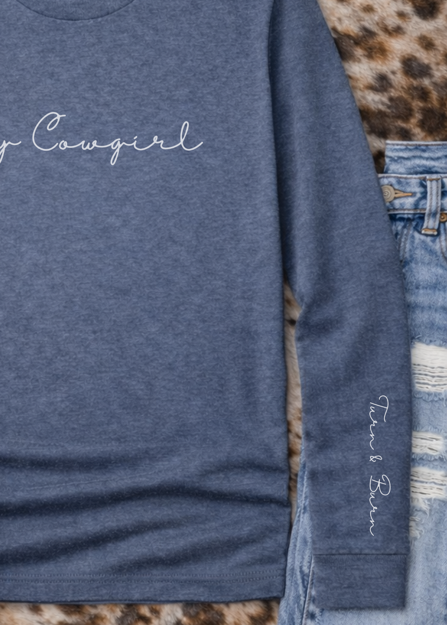 Turn & Burn Long Sleeve Graphic Tee graphic tee long sleeve The Cinchy Cowgirl