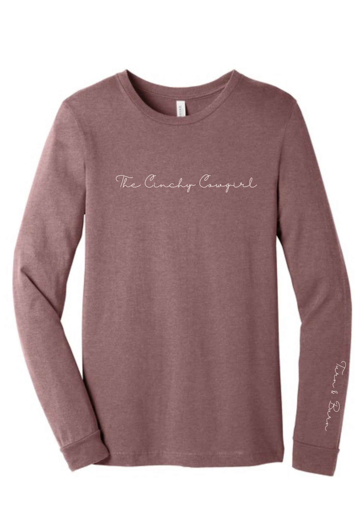 Turn & Burn Long Sleeve Graphic Tee graphic tee long sleeve The Cinchy Cowgirl Small Heather Mauve
