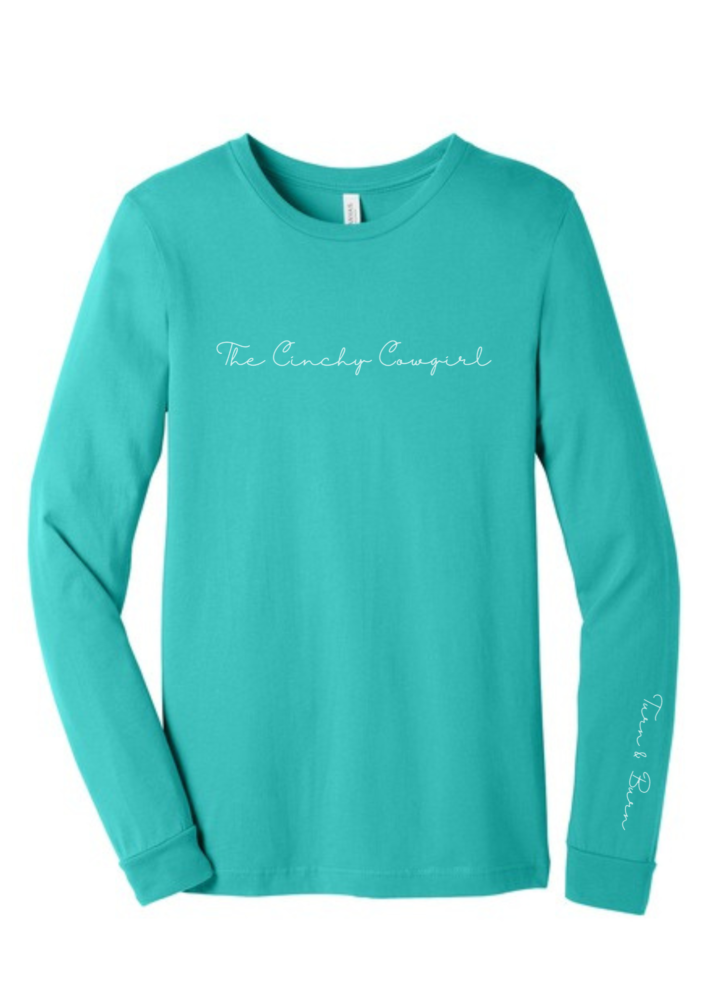 Turn & Burn Long Sleeve Graphic Tee graphic tee long sleeve The Cinchy Cowgirl Small Teal