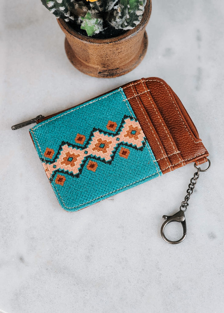 Turquoise Aztec Wrangler Zip Card Holder Wallet Card Holder Montana West   