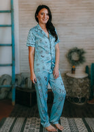 Turquoise Brands Silky Pajamas pajamas The Cinchy Cowgirl (YC)   