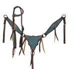 Turquoise Gator One Ear Headstall and Breastcollar Set headstall set Shiloh