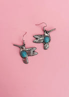 Turquoise Hummingbird Earrings Earrings The Cinchy Cowgirl (BT)
