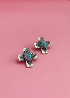 Turquoise Western Cross Earrings Earrings The Cinchy Cowgirl (BT)