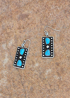 Turquoise & Black Color Stone Dangle Earrings Earrings Blue Tortoise