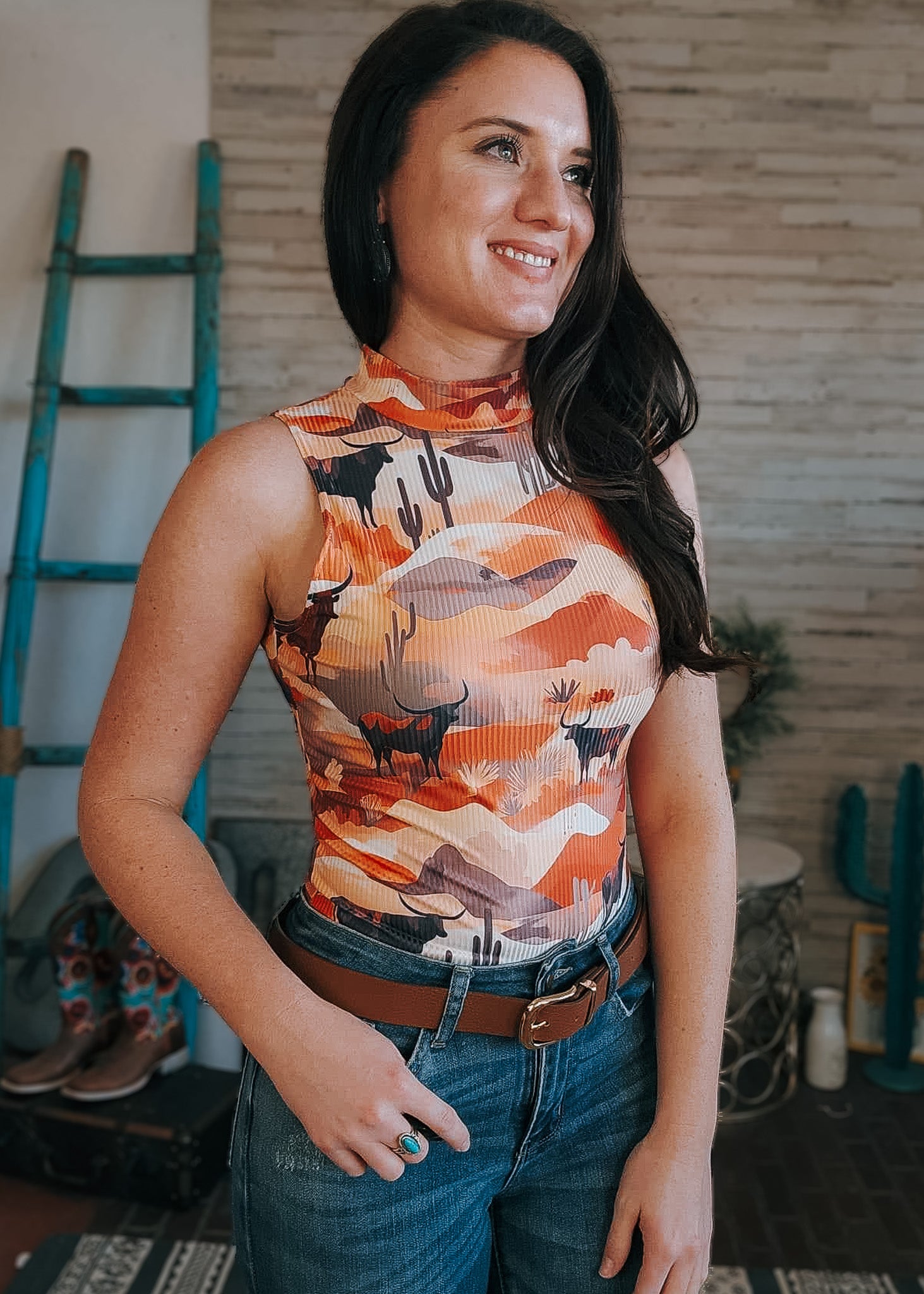 Watercolor Cattle Bodysuit bodysuit The Cinchy Cowgirl (YC)   