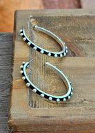 Western Bubble Hoop Earrings Earrings Blue Tortoise