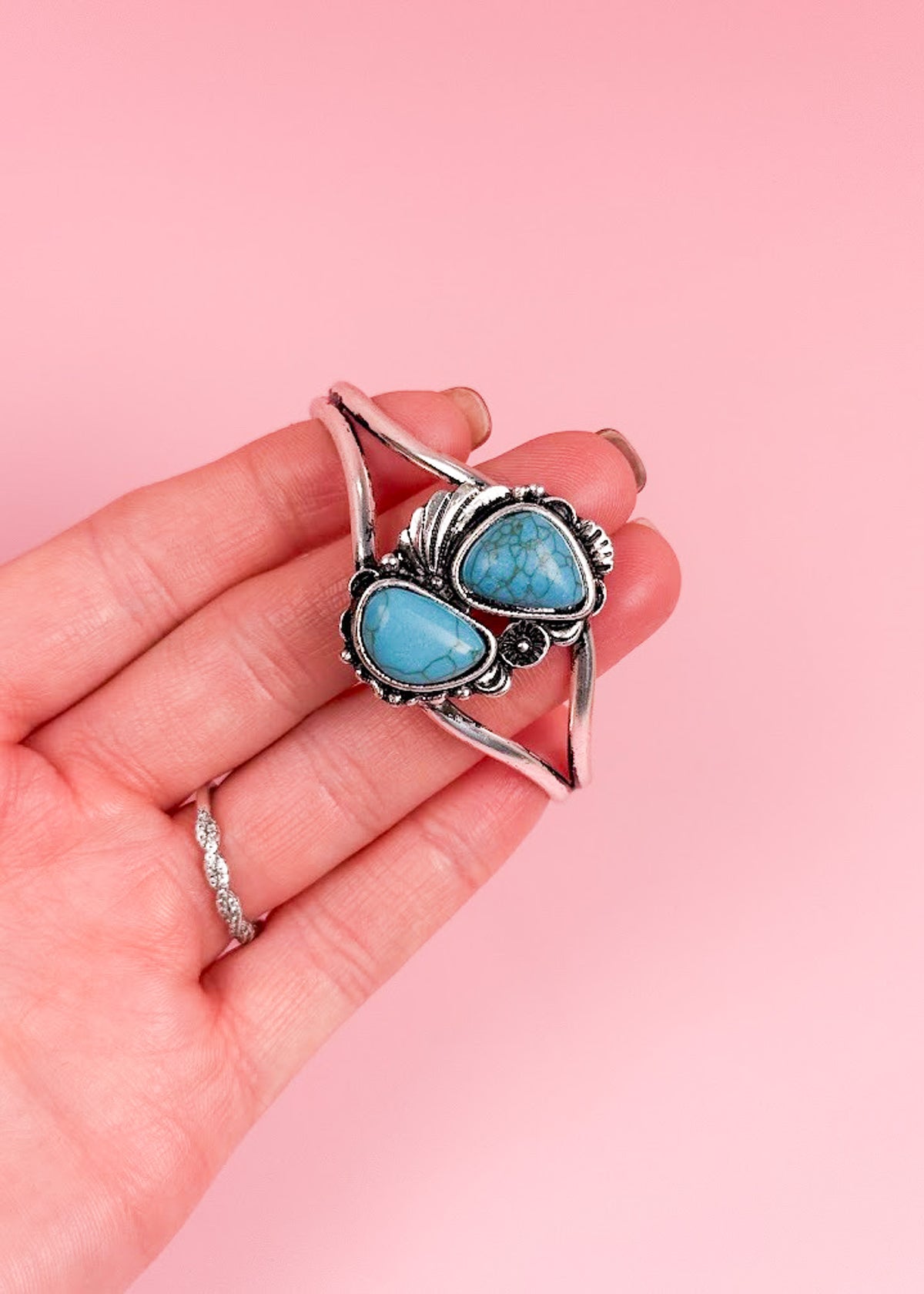 Western Double Stone Cuff Bracelet Bracelet The Cinchy Cowgirl (BT)