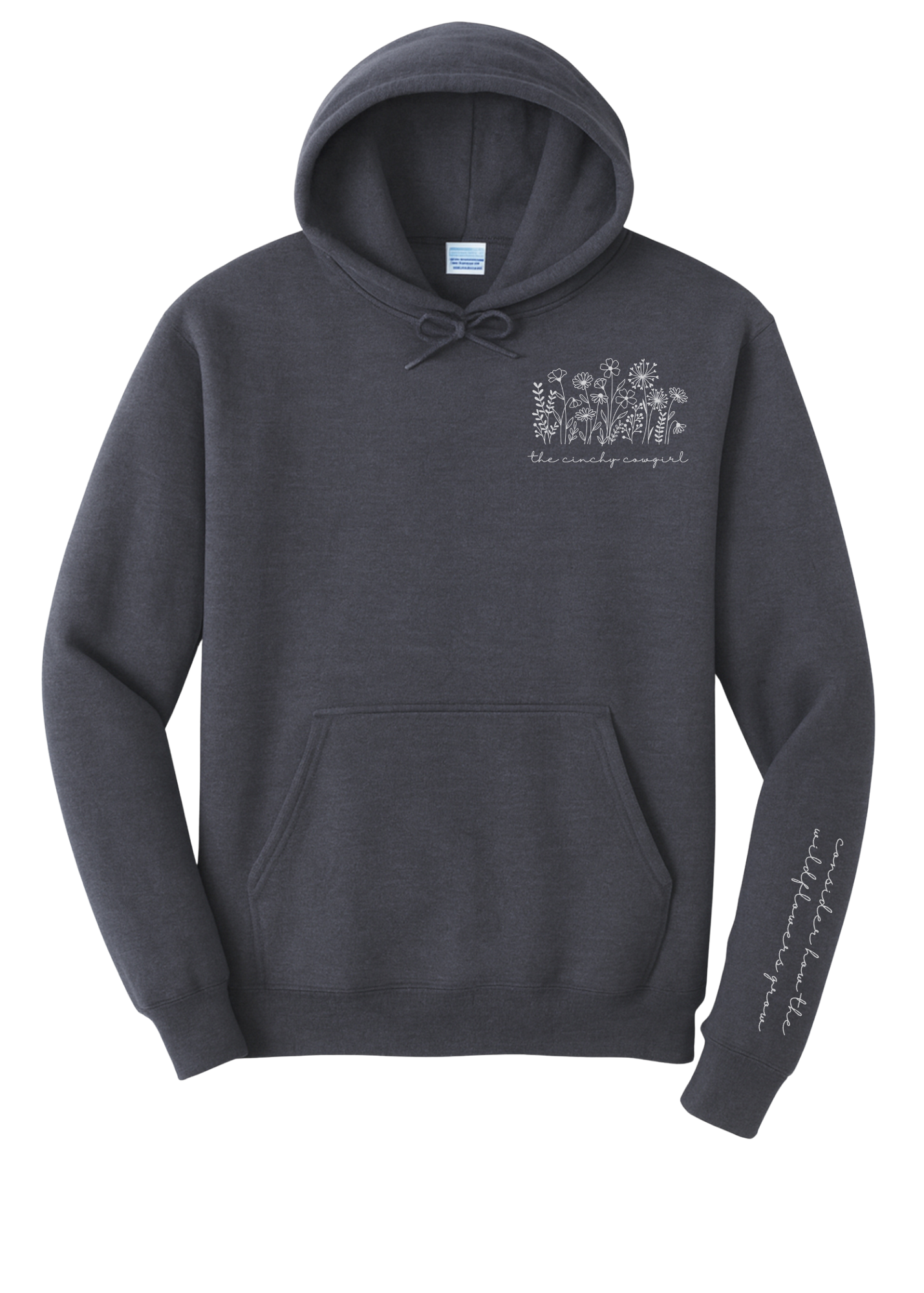 Wildflower Hoodie [6 Colors] Graphic Hoodie The Cinchy Cowgirl Small Heather Navy