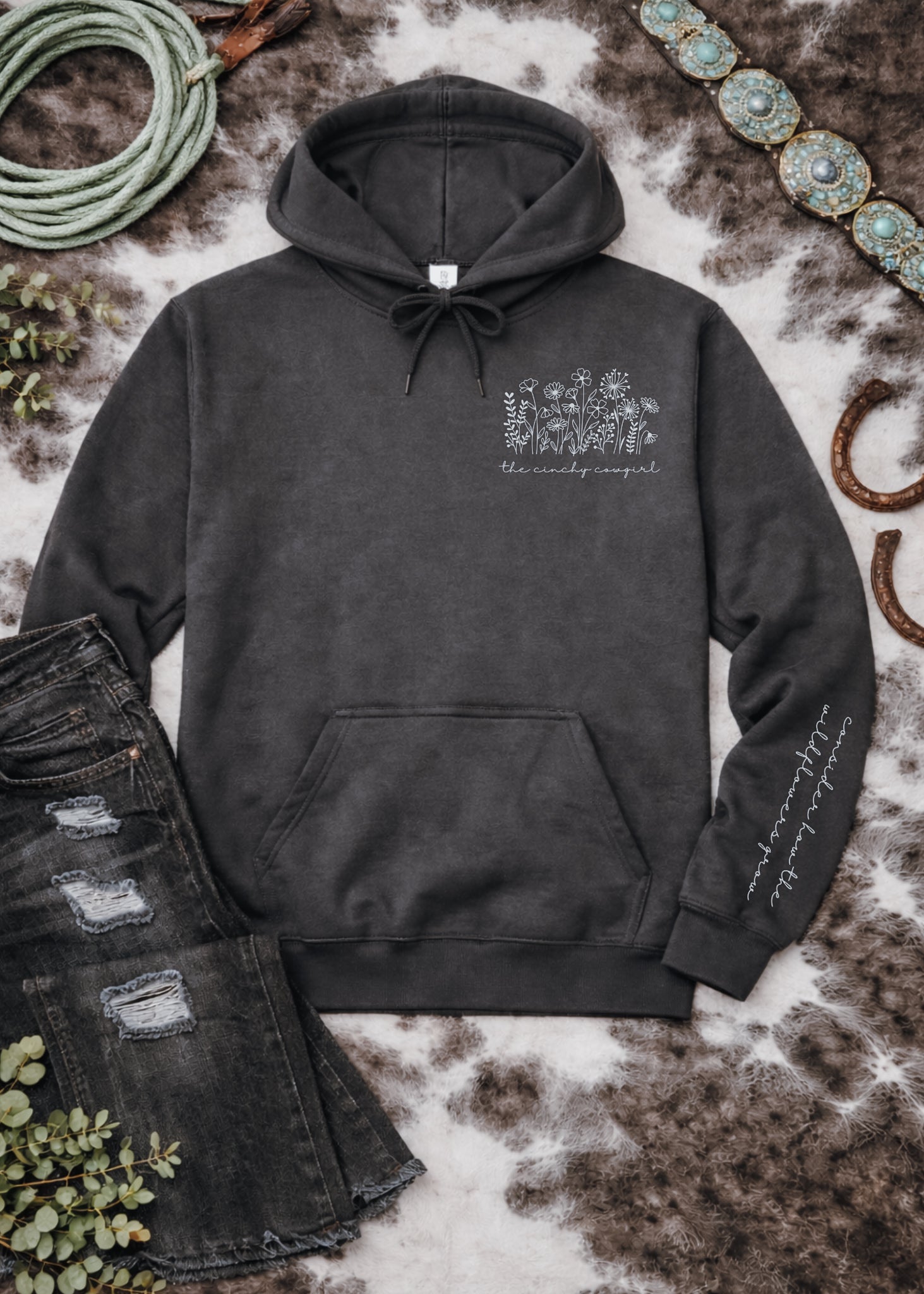 Wildflower Hoodie [6 Colors] Graphic Hoodie The Cinchy Cowgirl