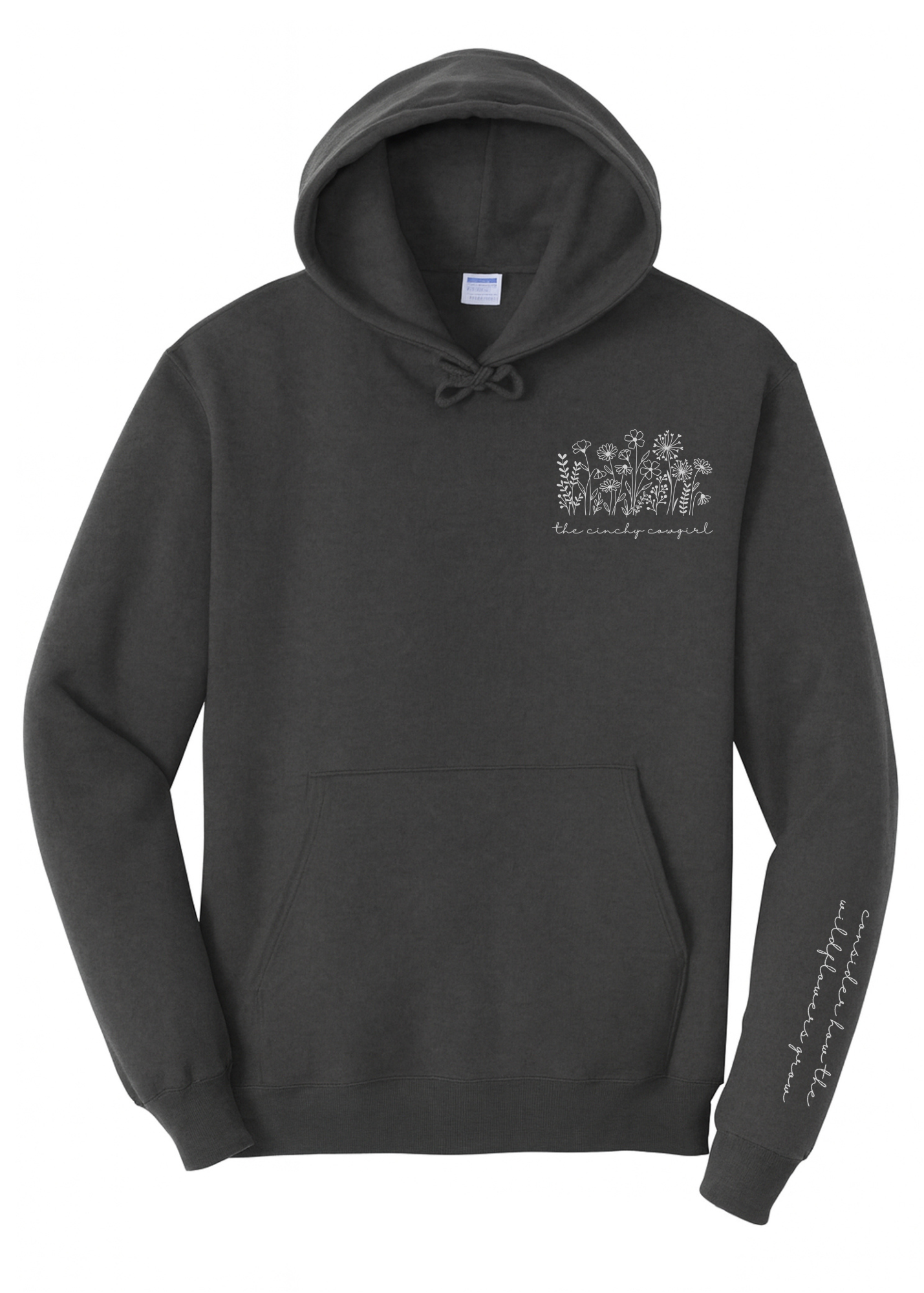 Wildflower Hoodie [6 Colors] Graphic Hoodie The Cinchy Cowgirl Small Dark Heather Grey