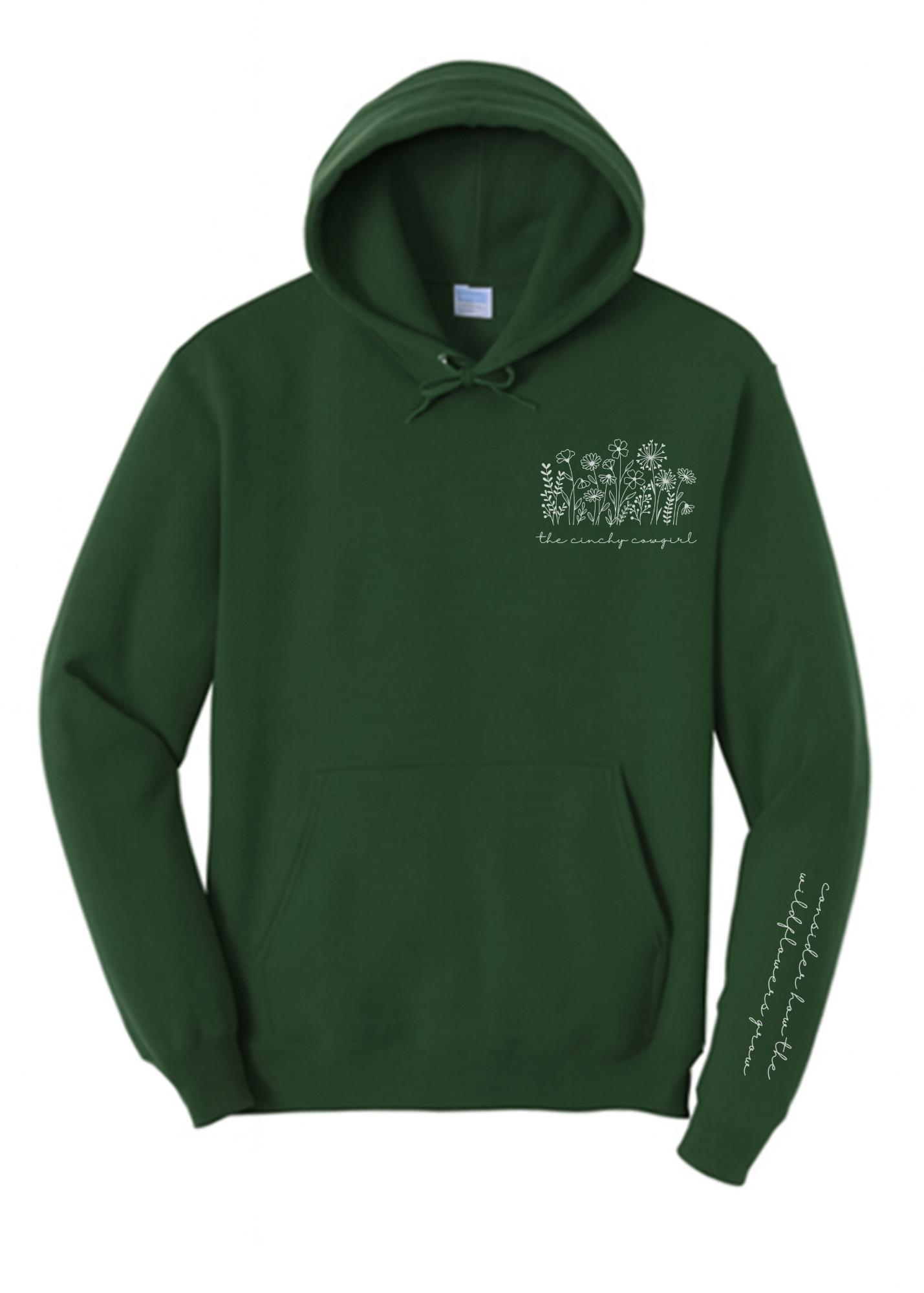 Wildflower Hoodie [6 Colors] Graphic Hoodie The Cinchy Cowgirl Small Dark Green