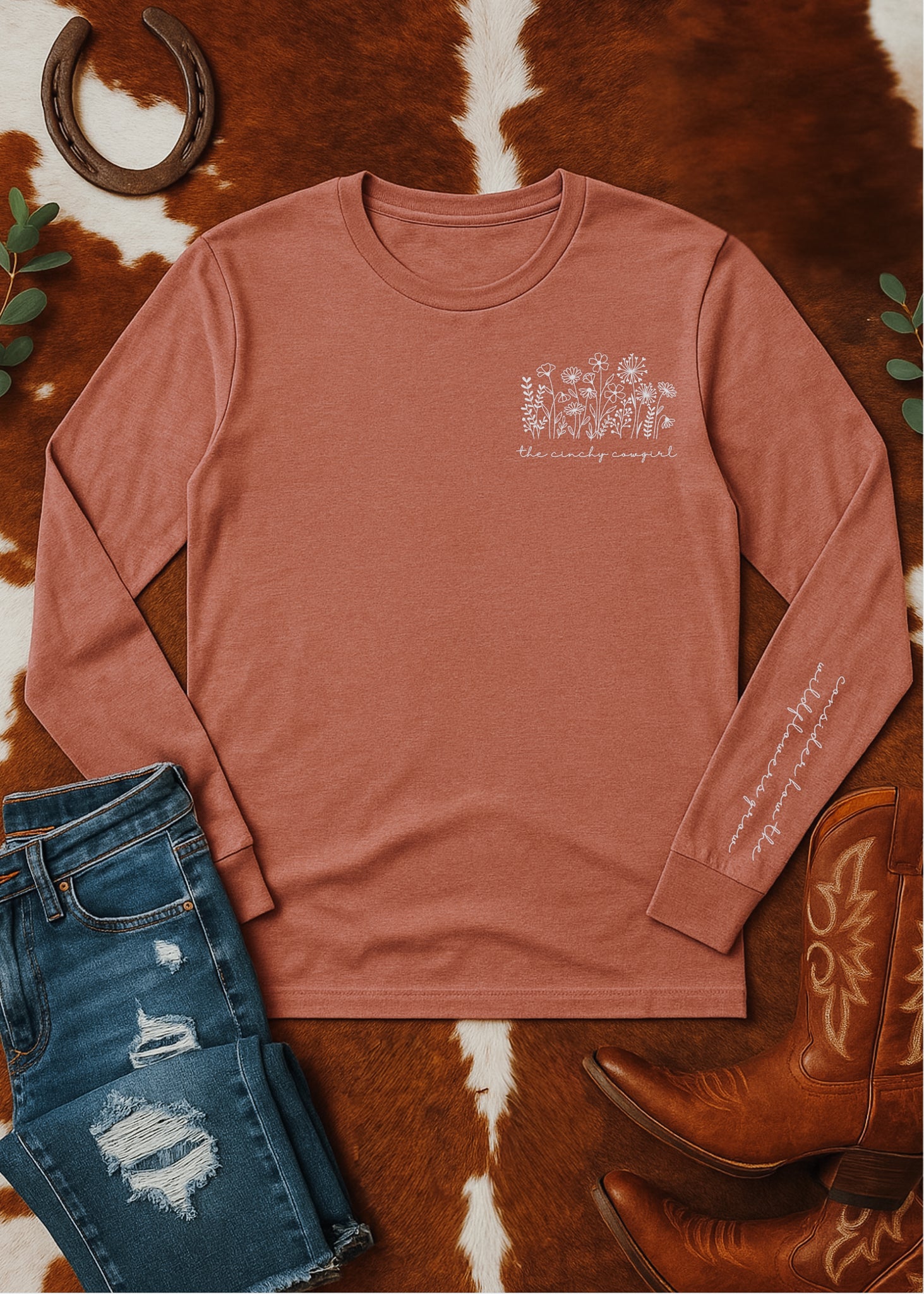 Wildflower Long Sleeve Graphic Tee Long Sleeve Graphic Tee The Cinchy Cowgirl