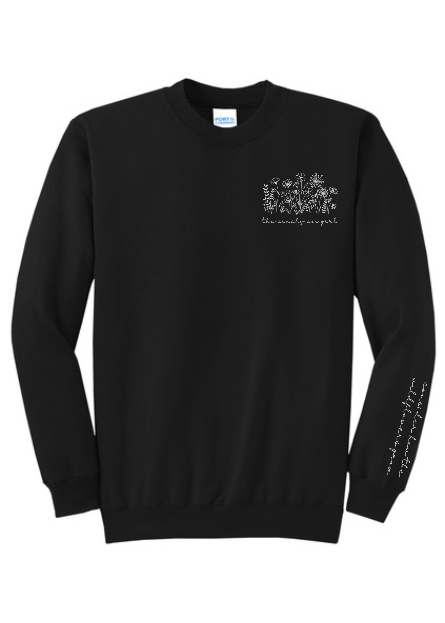 Wildflower Pullover Graphic Pullover The Cinchy Cowgirl Small Black