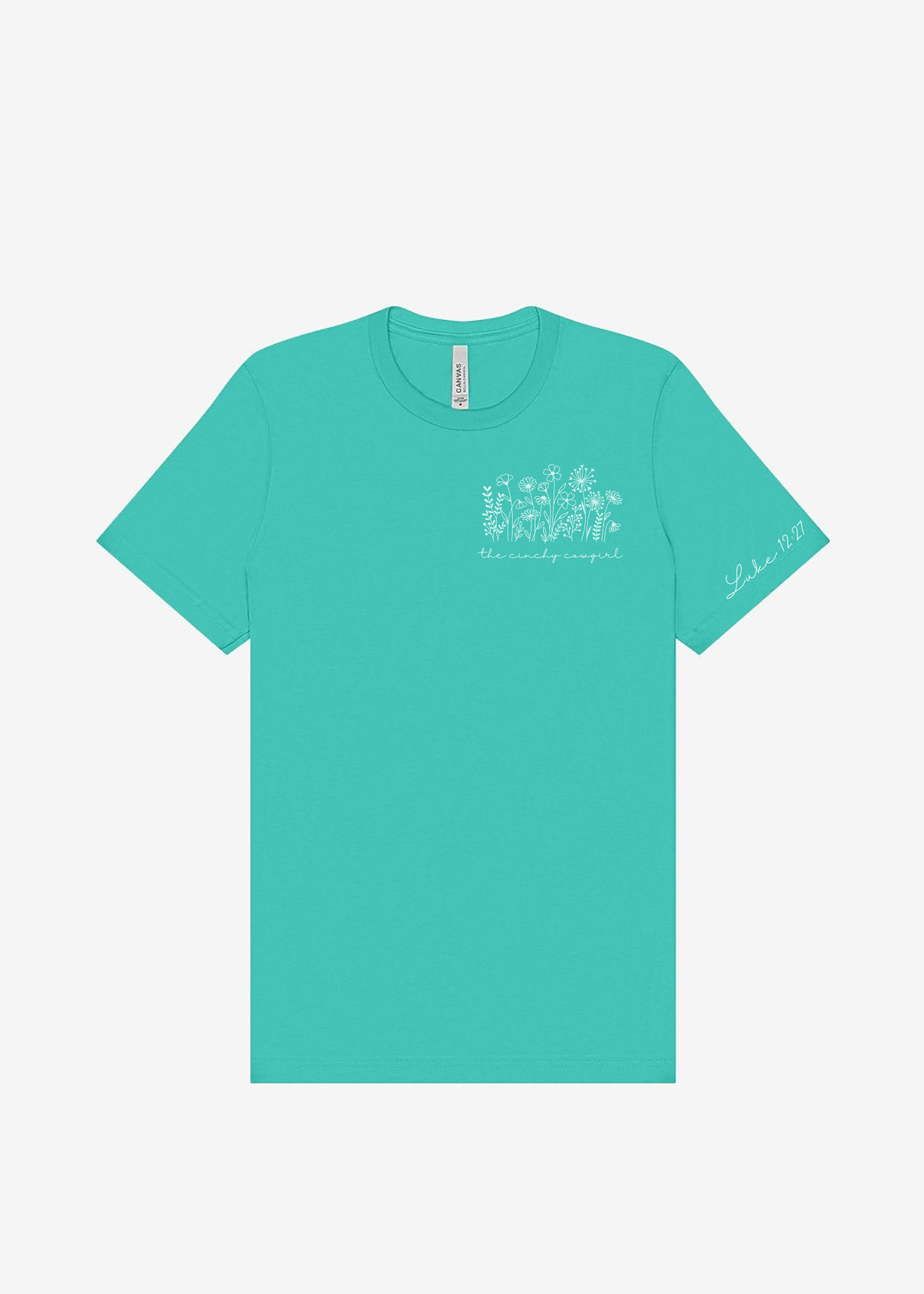 Wildflower Short Sleeve Graphic Tee Short Sleeve Graphic Tee The Cinchy Cowgirl Teal Small