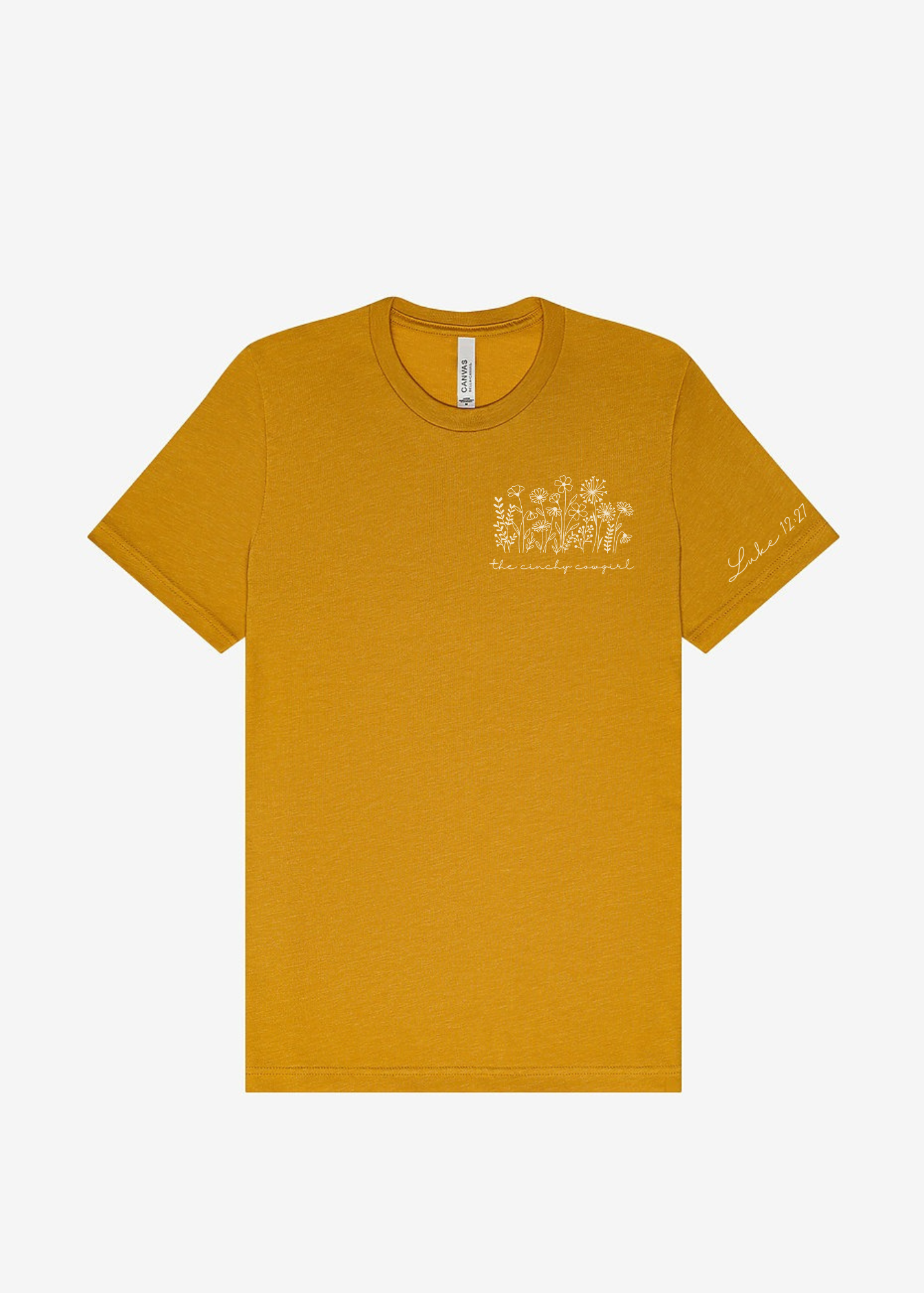 Wildflower Short Sleeve Graphic Tee Short Sleeve Graphic Tee The Cinchy Cowgirl Heather Mustard Small