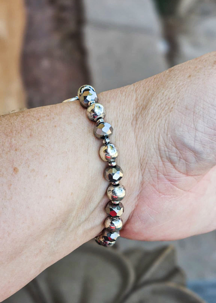 Wing Beaded Stretch Bracelet Bracelets Blue Tortoise