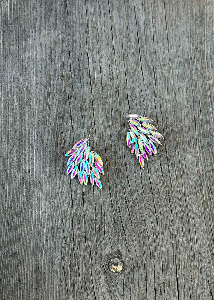 Wing Stud Earrings Earrings Blue Tortoise