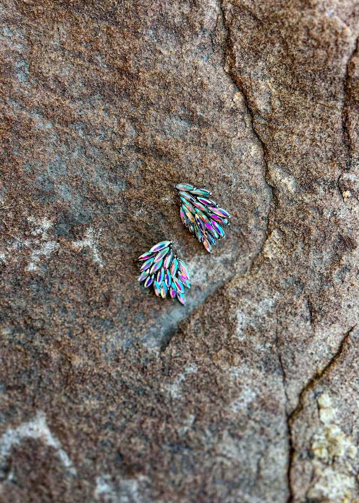 Wing Stud Earrings Earrings Blue Tortoise