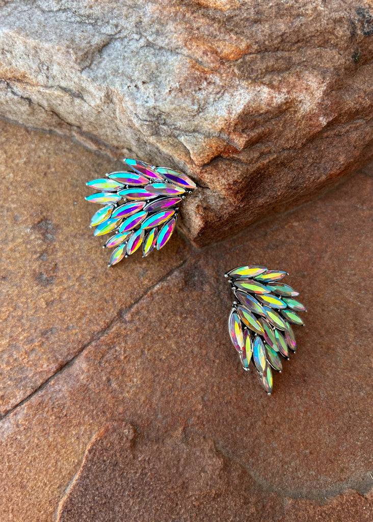 Wing Stud Earrings Earrings Blue Tortoise