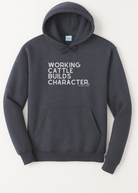 Working Cattle Builds Character Hoodie Graphic Hoodie The Cinchy Cowgirl Small Heather Navy