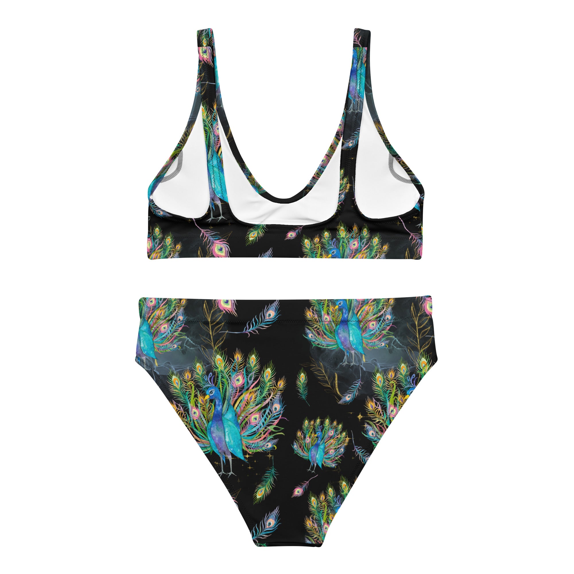 Colorful Peacock High Waisted Bikini  The Cinchy Cowgirl   