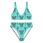 Turquoise Highland Cow High Waisted Bikini  The Cinchy Cowgirl XS  