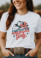 Patriotic American Girly Short Sleeve Tee Graphic Tee The Cinchy Cowgirl - Print