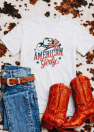 Patriotic American Girly Short Sleeve Tee Graphic Tee The Cinchy Cowgirl - Print