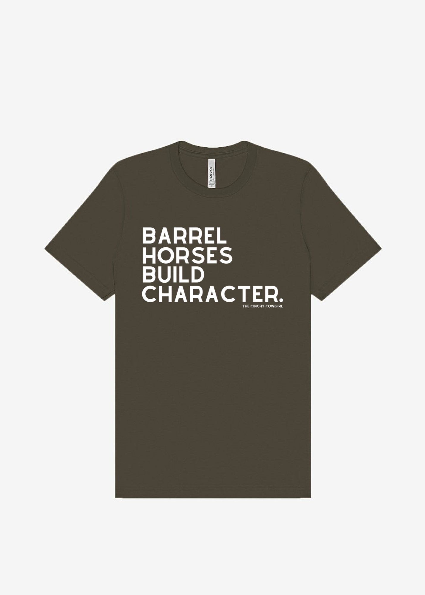 Barrel Horses Build Character Short Sleeve Graphic Tee Short Sleeve Graphic Tee The Cinchy Cowgirl