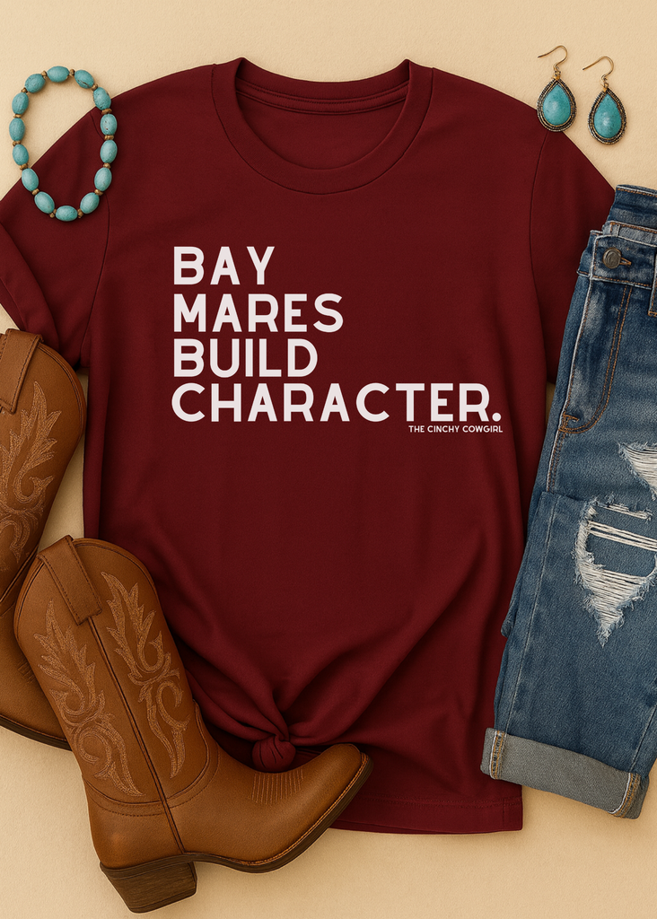 Bay Mares Build Character Short Sleeve Graphic Tee [16 Colors] Short Sleeve Graphic Tee The Cinchy Cowgirl