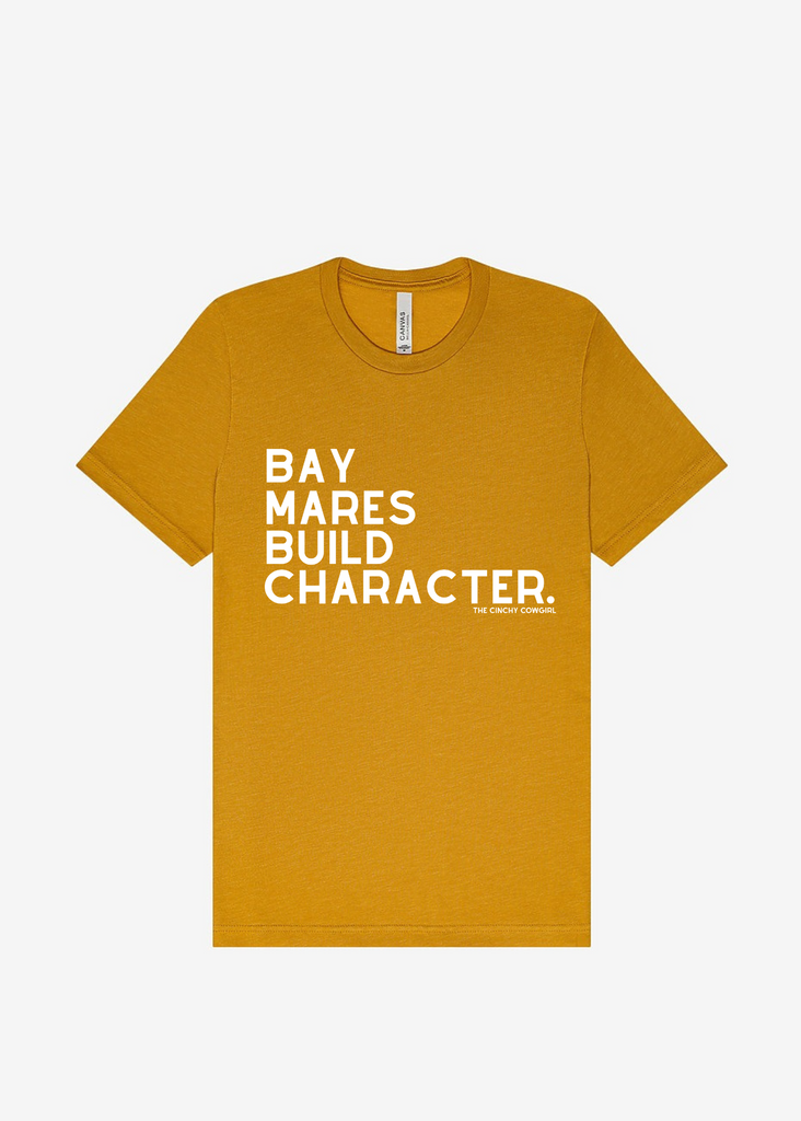 Bay Mares Build Character Short Sleeve Graphic Tee [16 Colors] Short Sleeve Graphic Tee The Cinchy Cowgirl Heather Mustard Small