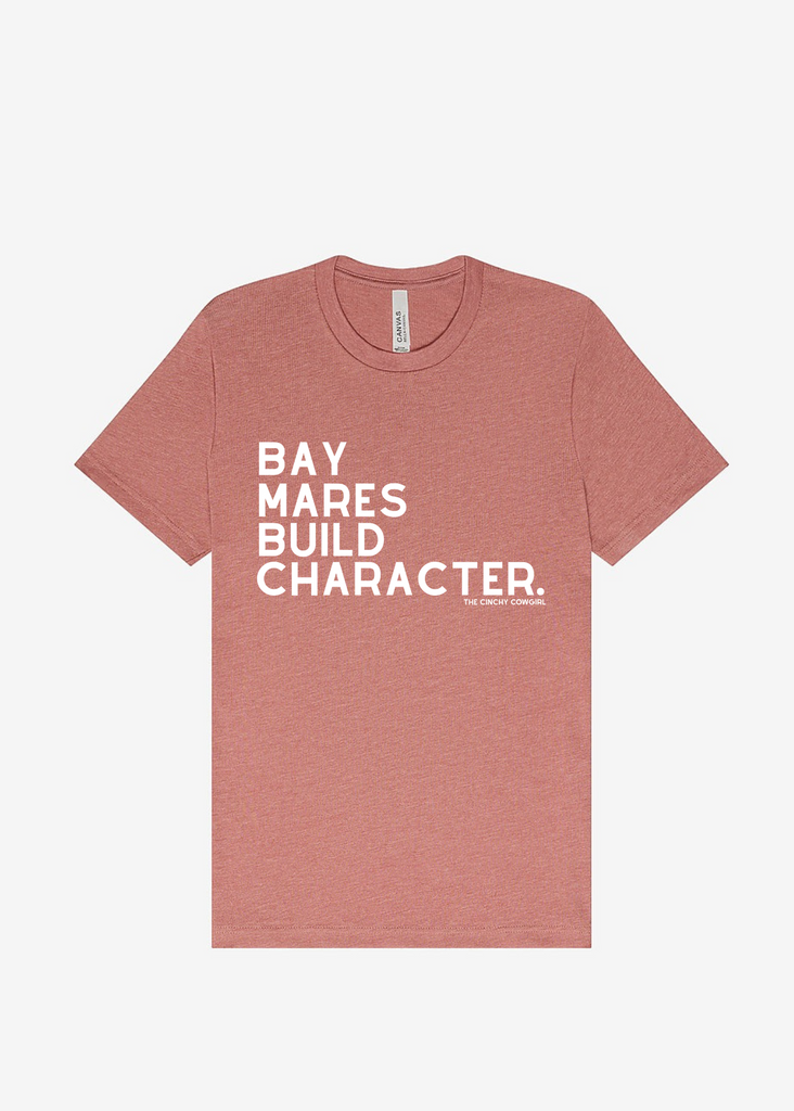 Bay Mares Build Character Short Sleeve Graphic Tee [16 Colors] Short Sleeve Graphic Tee The Cinchy Cowgirl Heather Mauve Small