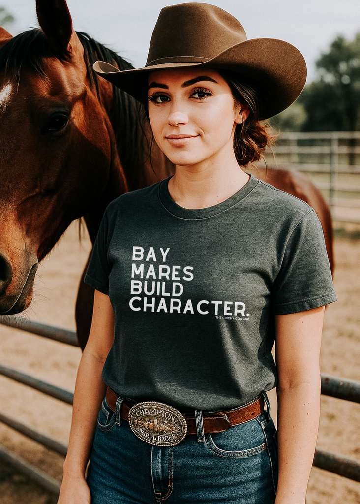 Bay Mares Build Character Short Sleeve Graphic Tee [16 Colors] Short Sleeve Graphic Tee The Cinchy Cowgirl