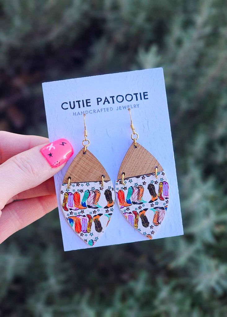 Boot Scootin' Colorful Handcrafted Earrings earrings Cutie Patootie   