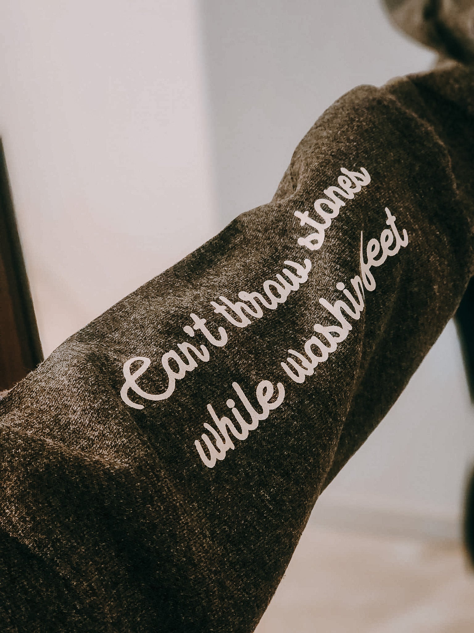 Can't Throw Stones Fleece Pullover Graphic Sweatshirt The Cinchy Cowgirl   