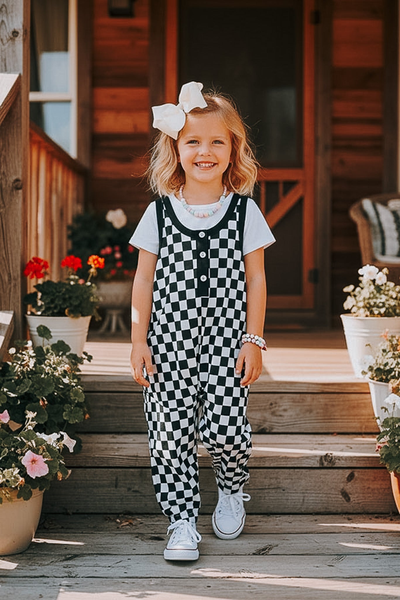 Checkered Girls Romper Baby Outfit ladysworld