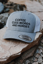 Coffee Cuss Words and Horses Trucker Hat Embroidered TCC Hat The Cinchy Cowgirl - Print