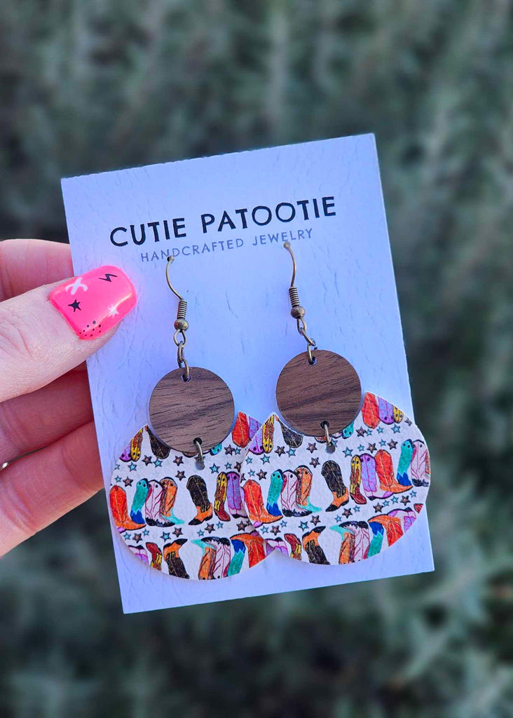 Colorful Cowgirl Boots Handcrafted Earrings earrings Cutie Patootie   