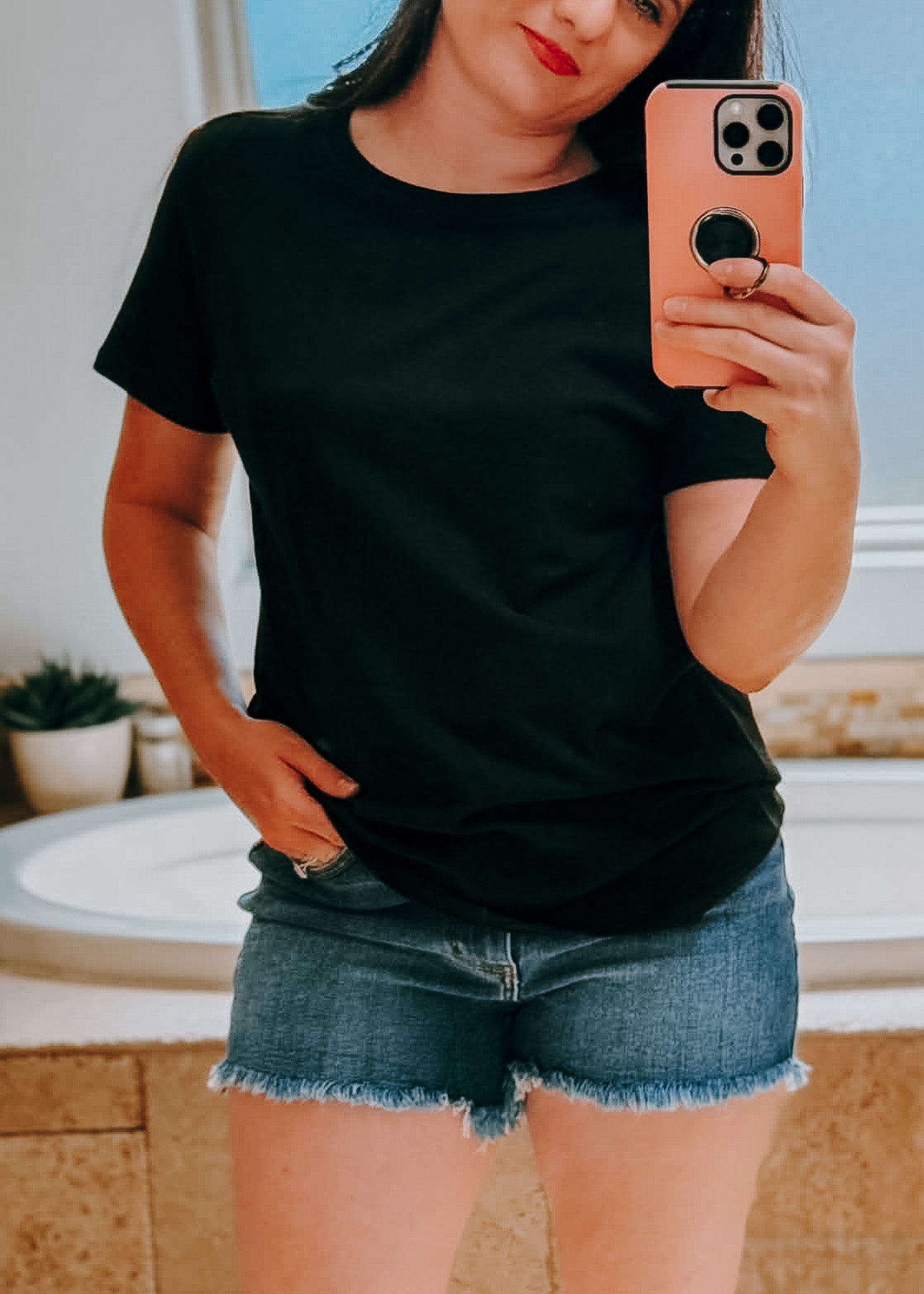 Black Boyfriend Cotton Round Neck Short Sleeve boyfriend short sleeve top zenana