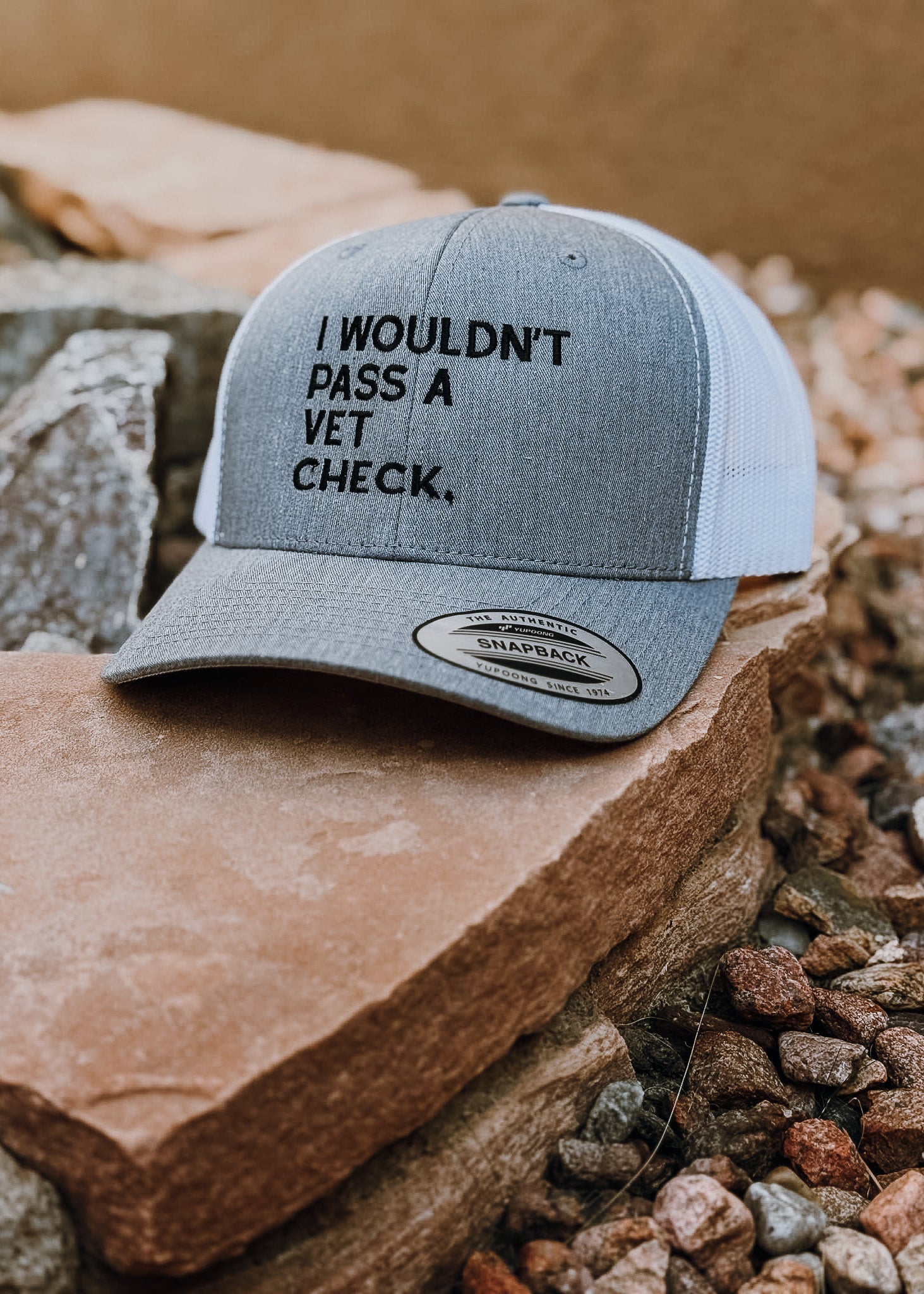 Embroidered I Wouldn't Pass A Vet Check Trucker Hat Embroidered TCC Hat The Cinchy Cowgirl - Print