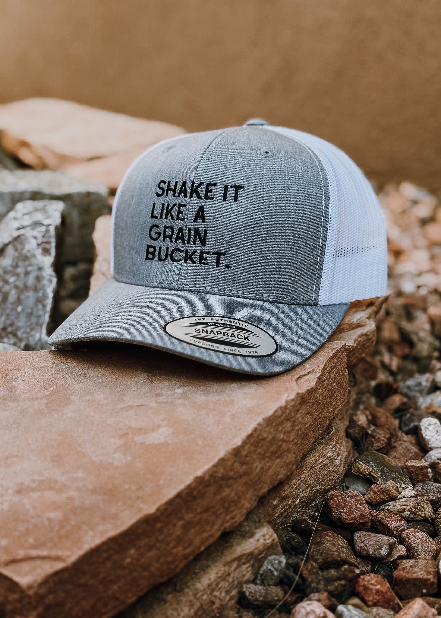 Embroidered Shake It Like A Grain Bucket Trucker Hat Embroidered TCC Hat The Cinchy Cowgirl - Print