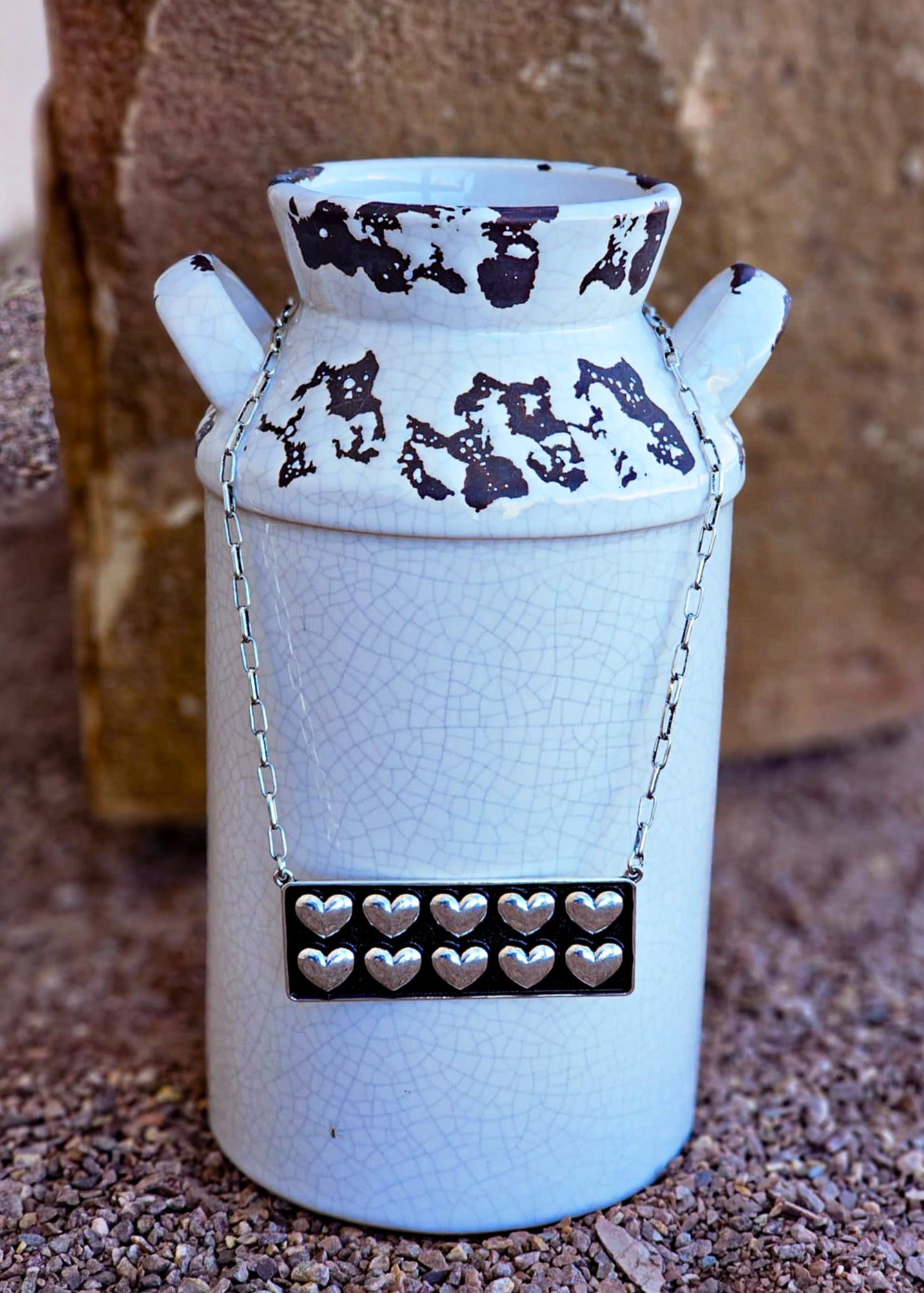 Heart Bubble Plate Necklace Necklace Blue Tortoise