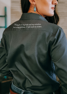 Psalm 62:2 Long Sleeve Button Down Shirt long sleeve button down - faith based The Cinchy Cowgirl