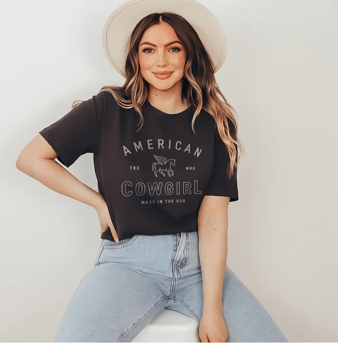 American Cowgirl Short Sleeve Tee graphic tee - dropship thelattimoreclaim   
