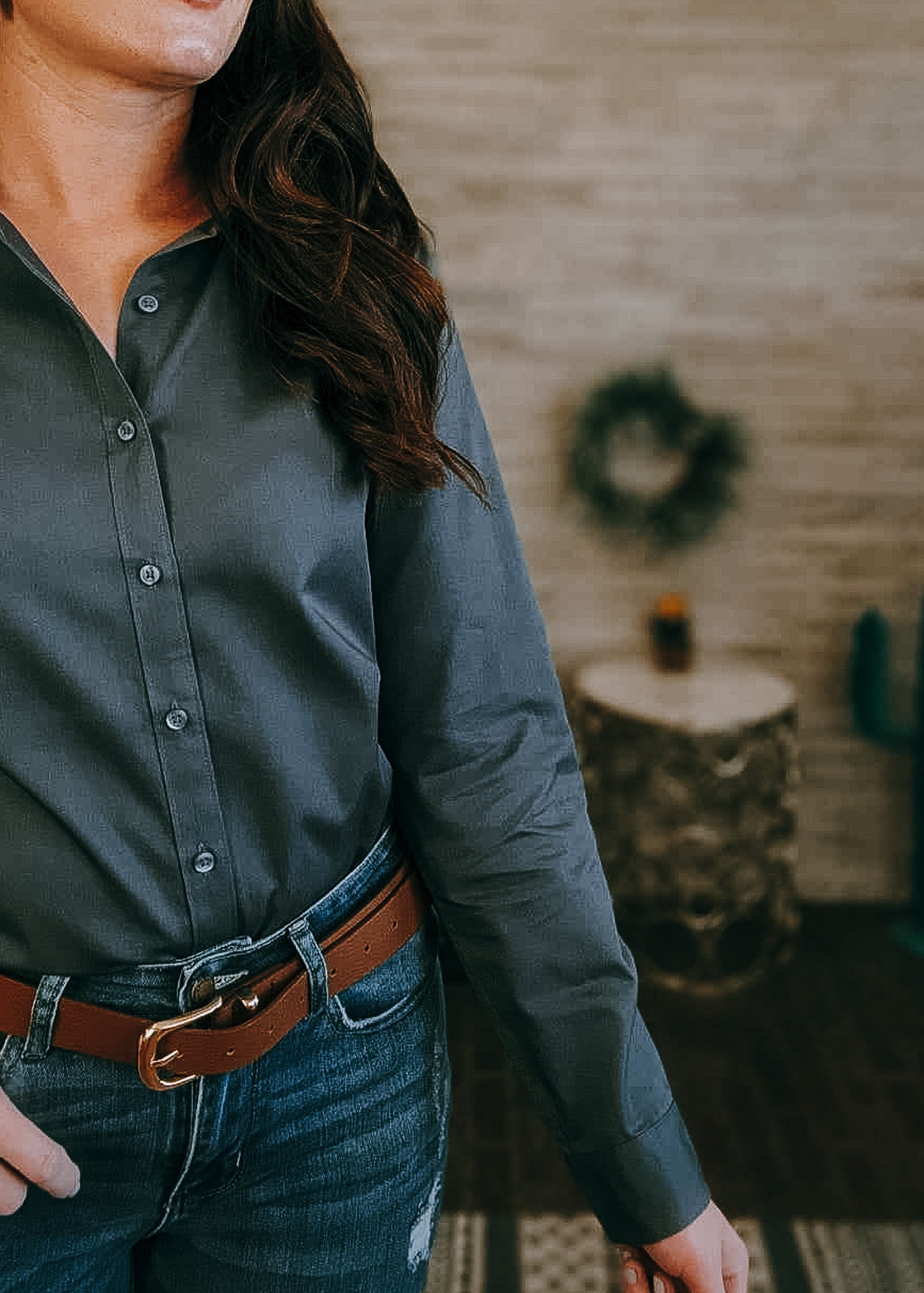 Psalm 62:2 Long Sleeve Button Down Shirt long sleeve button down - faith based The Cinchy Cowgirl