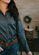 Psalm 91:4 Long Sleeve Button Down Shirt long sleeve button down - faith based The Cinchy Cowgirl