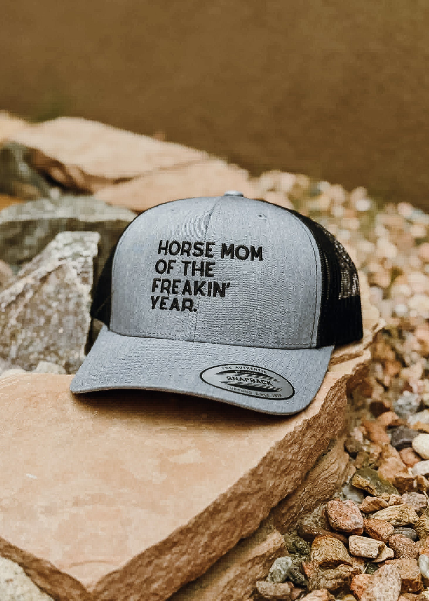 Horse Mom of the Freakin' Year Trucker Hat Embroidered TCC Hat The Cinchy Cowgirl - Print