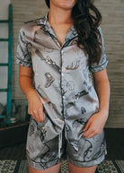 Hunters Silky Shorts Pajamas Set silky pajamas - shorts The Cinchy Cowgirl (YC) S  